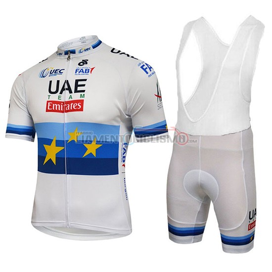 Abbigliamento Ciclismo Uci World Champion Leader Uae Manica Corta 2018 Lite Bianco